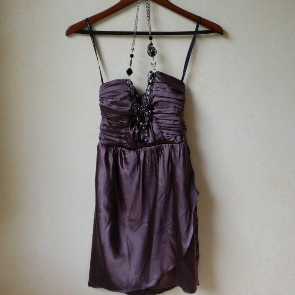 Donated!!! Purple Embellished Bebe Mini Dress